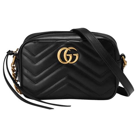 black gucci shoulder bag gold chain|gucci marmont mini chain bag.